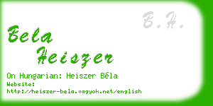 bela heiszer business card